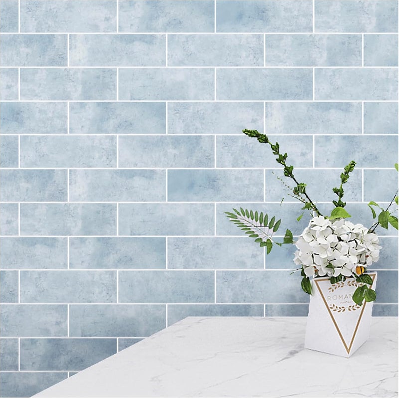 Tilingview 30 PCS Peel and Stick Backsplash Tile for Kitchen/Bathroom/Living Room, 3"x 9" Self-Adhesive Subway Tile for Backsplash, Imitation Glazed Tiles/Handmade Tiles (Matte Pastel Blue) - Image 1